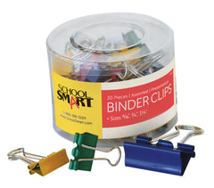 CLIP BINDER ASSORTED SIZES PACK OF 30 - SCHOOL SMART