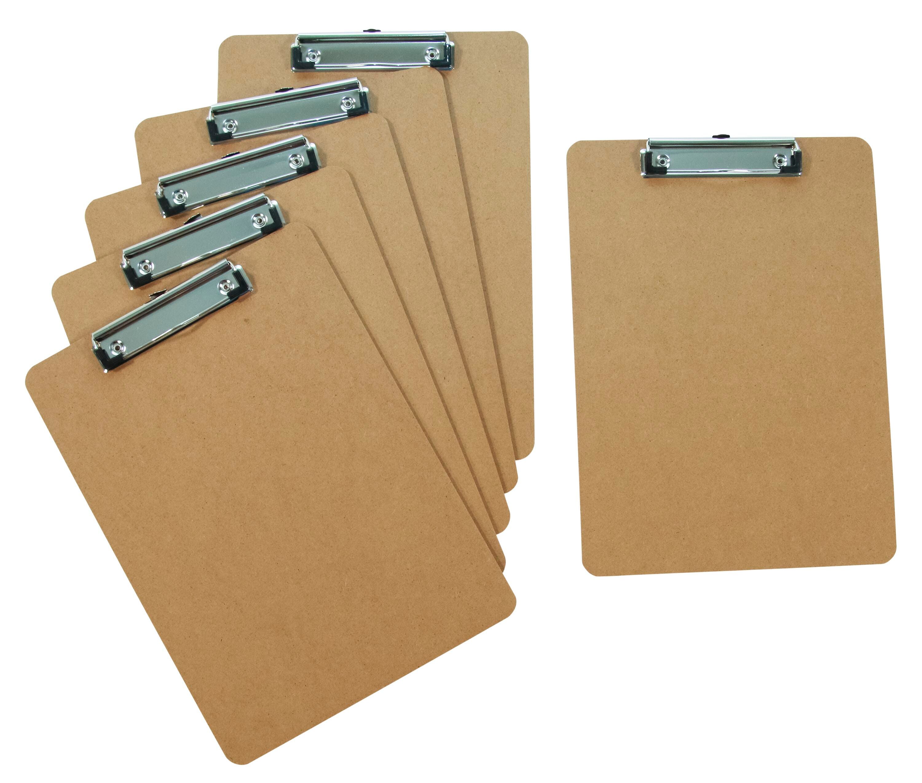 CLIPBOARD MASONITE 9X12.5 IN LETTER - LOW PROFILE CLIP - SCHOOL SMART - PK OF 6