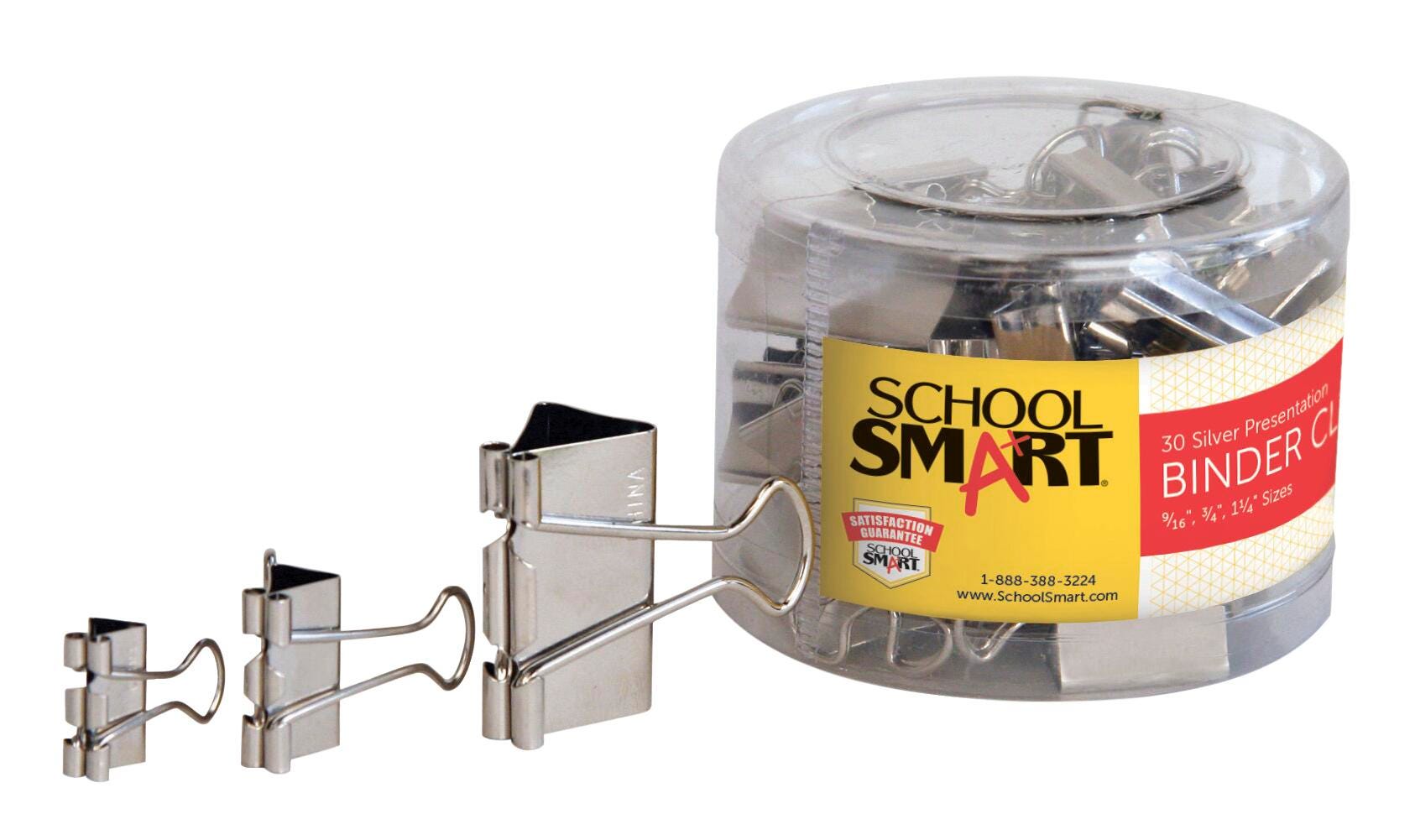 CLIP BINDER NICKEL ASSORTED PACK OF 30 - SCHOOL SMART
