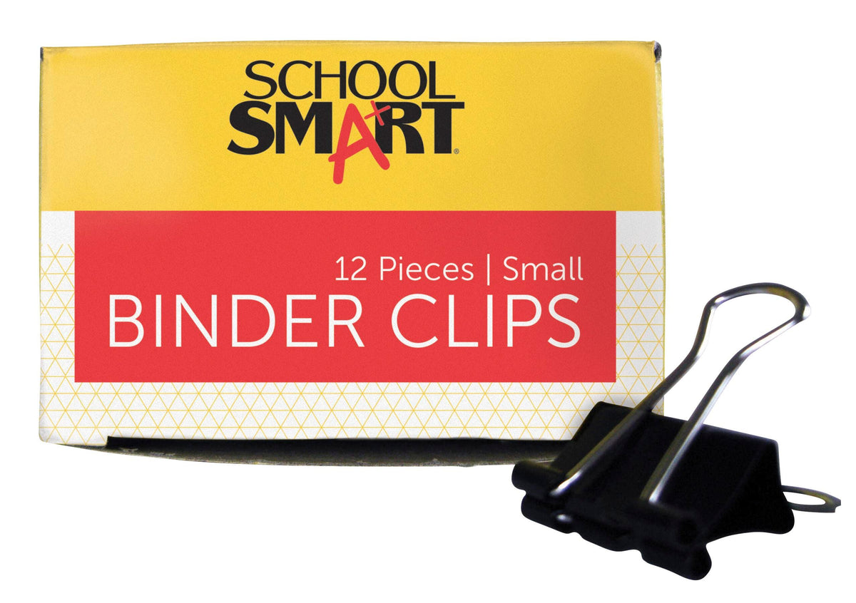 CLIP BINDER SMALL 3/4 IN PK OF 12 - SCHOOL SMART