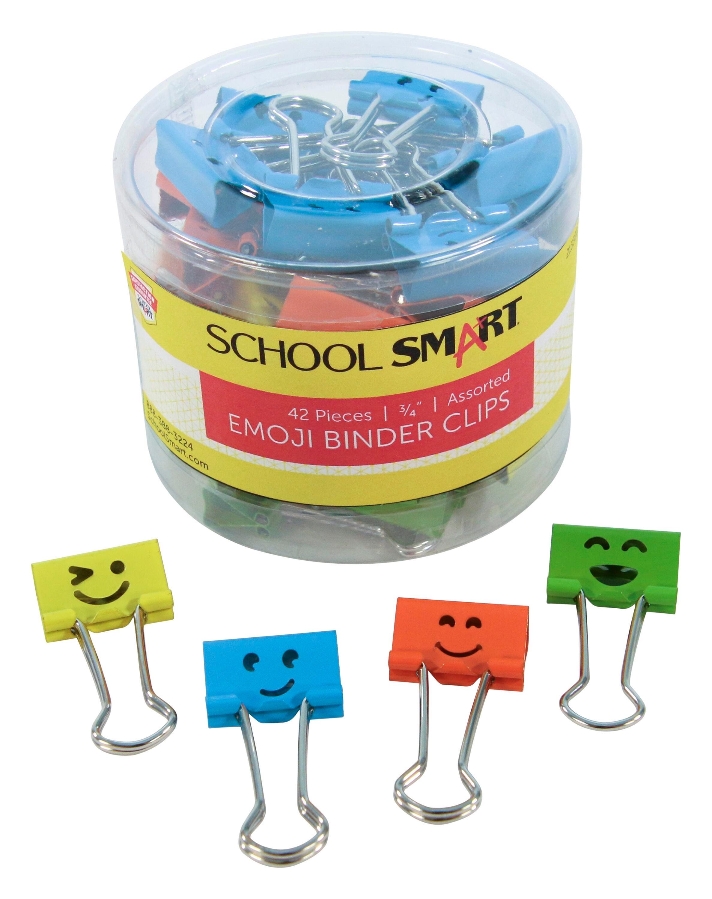 EMOJI BINDER CLIPS SET OF 42 IN PLASTIC DRUM