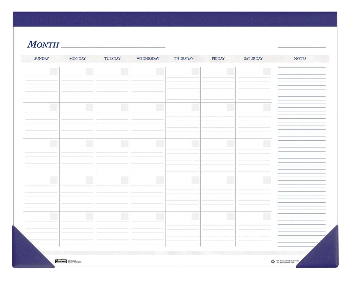 CALENDAR DESK PAD 12 MONTH NON DATED 22X17 IN