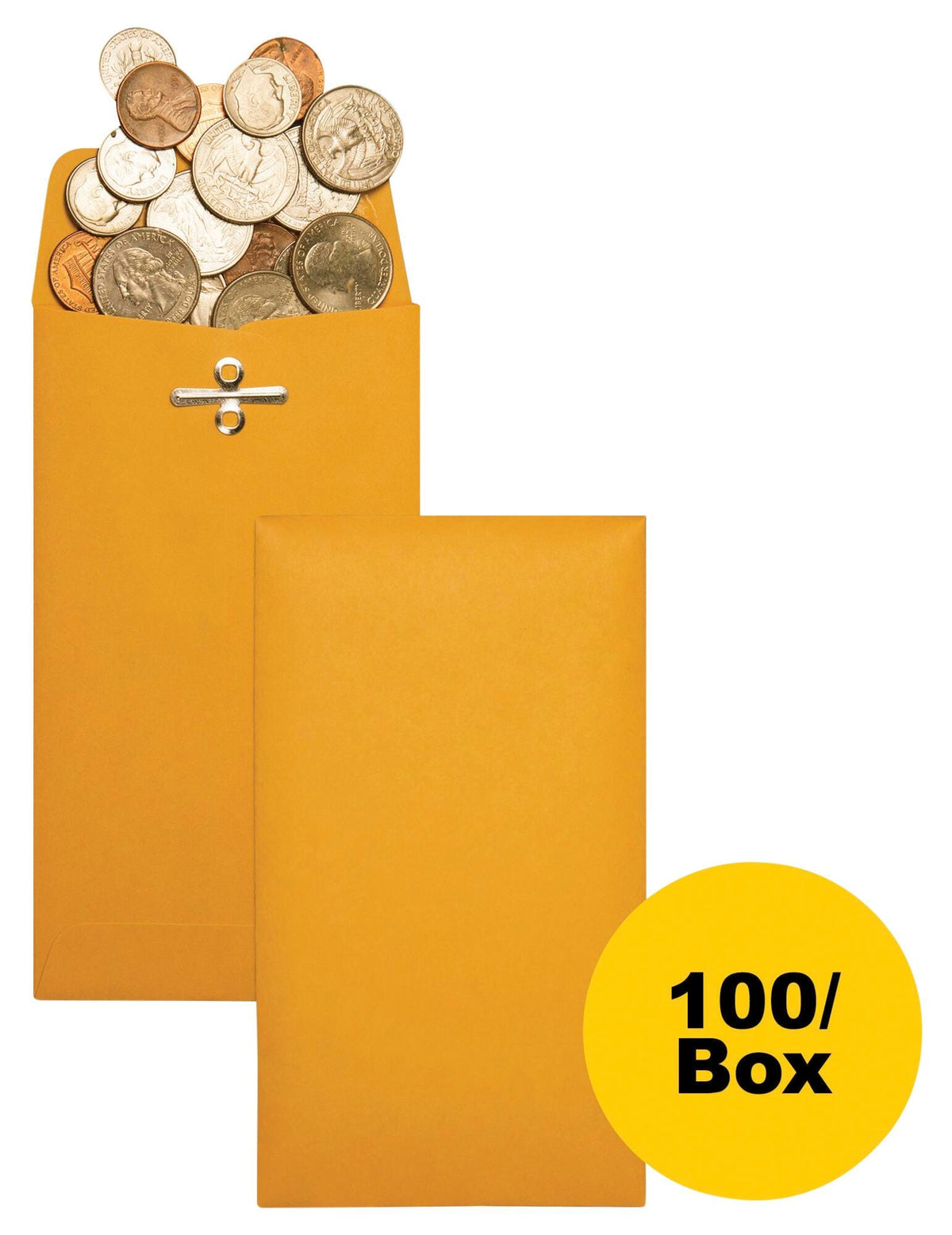 ENVELOPE CLASP 3.375X6 IN KRAFT BX OF 100