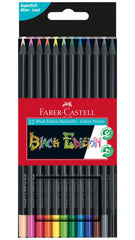 PENCILS COLORED FABER CASTELL BLACK EDITION ASST COLORS SET OF 12