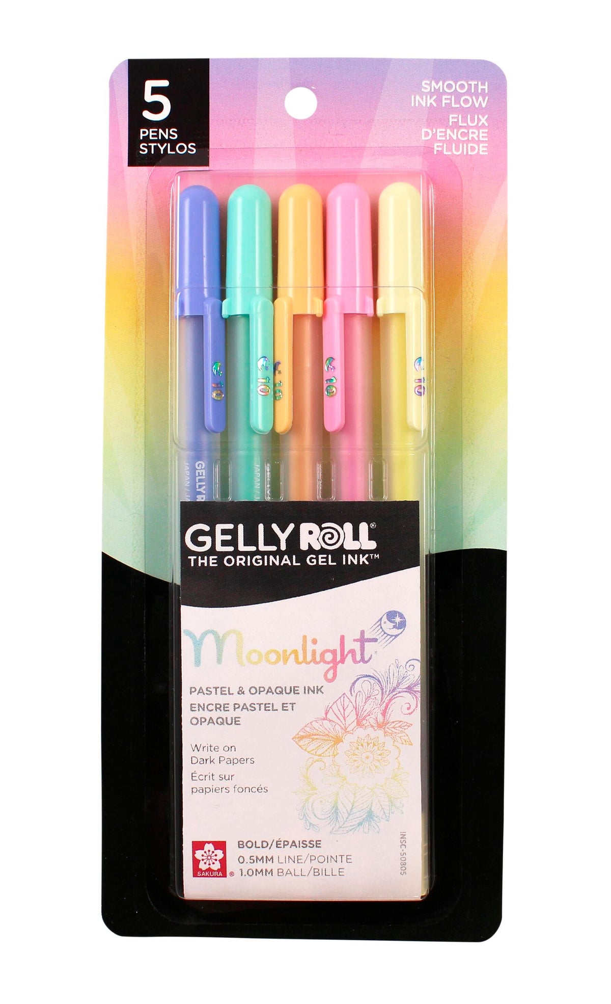 PENS GELLY ROLL MOONLIGHT PASTELS SET OF 5