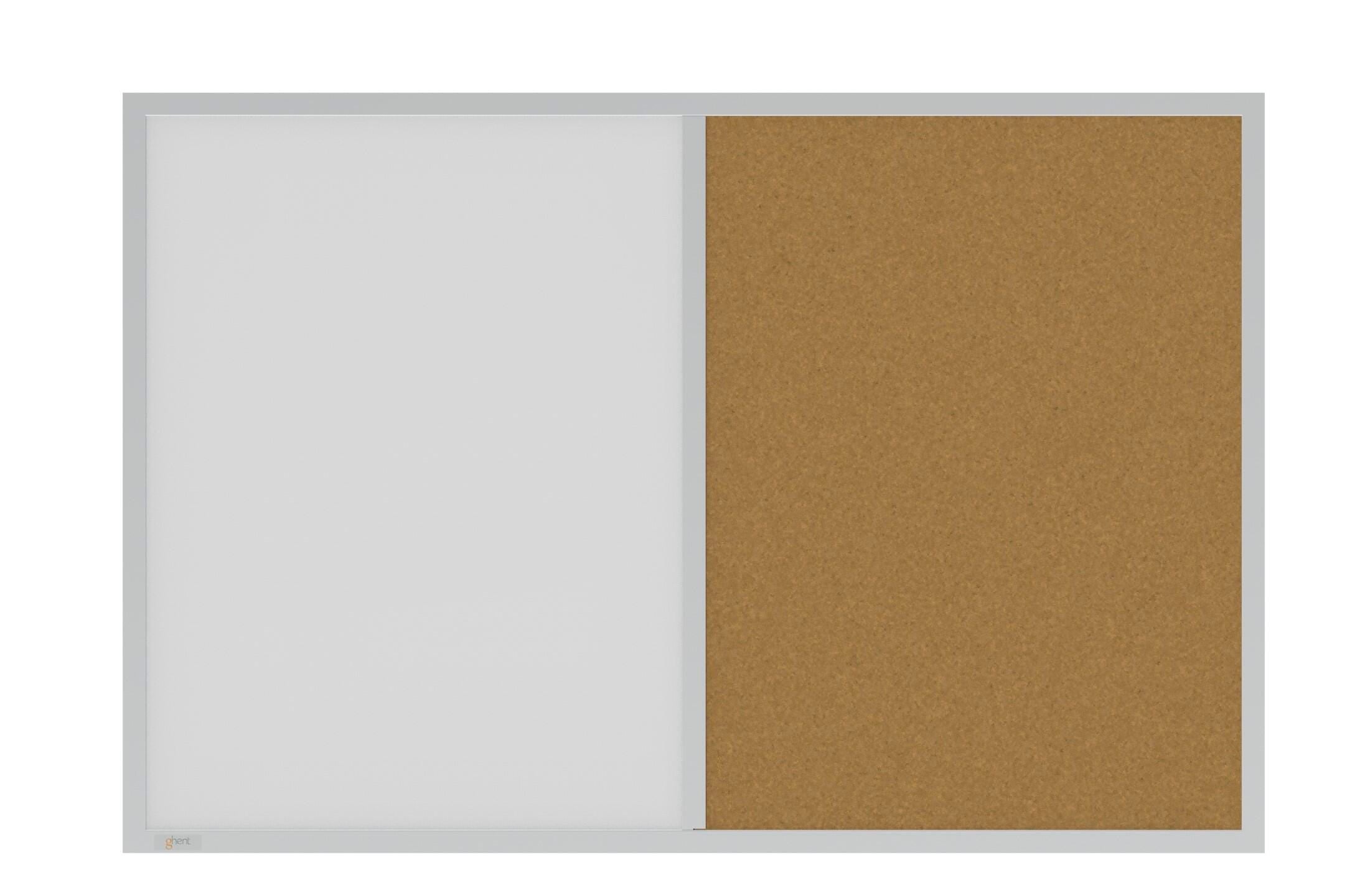COMBINATION BOARD - GHENT - WHITEBOARD CORKBOARD COMBO - ALUMINUM FRAME - NON-MAGNETIC - 2 H X 3 W FT