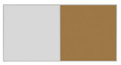 COMBINATION BOARD - GHENT - WHITEBOARD CORKBOARD COMBO - ALUMINUM FRAME - NON-MAGNETIC - 4 H X 8 W FT