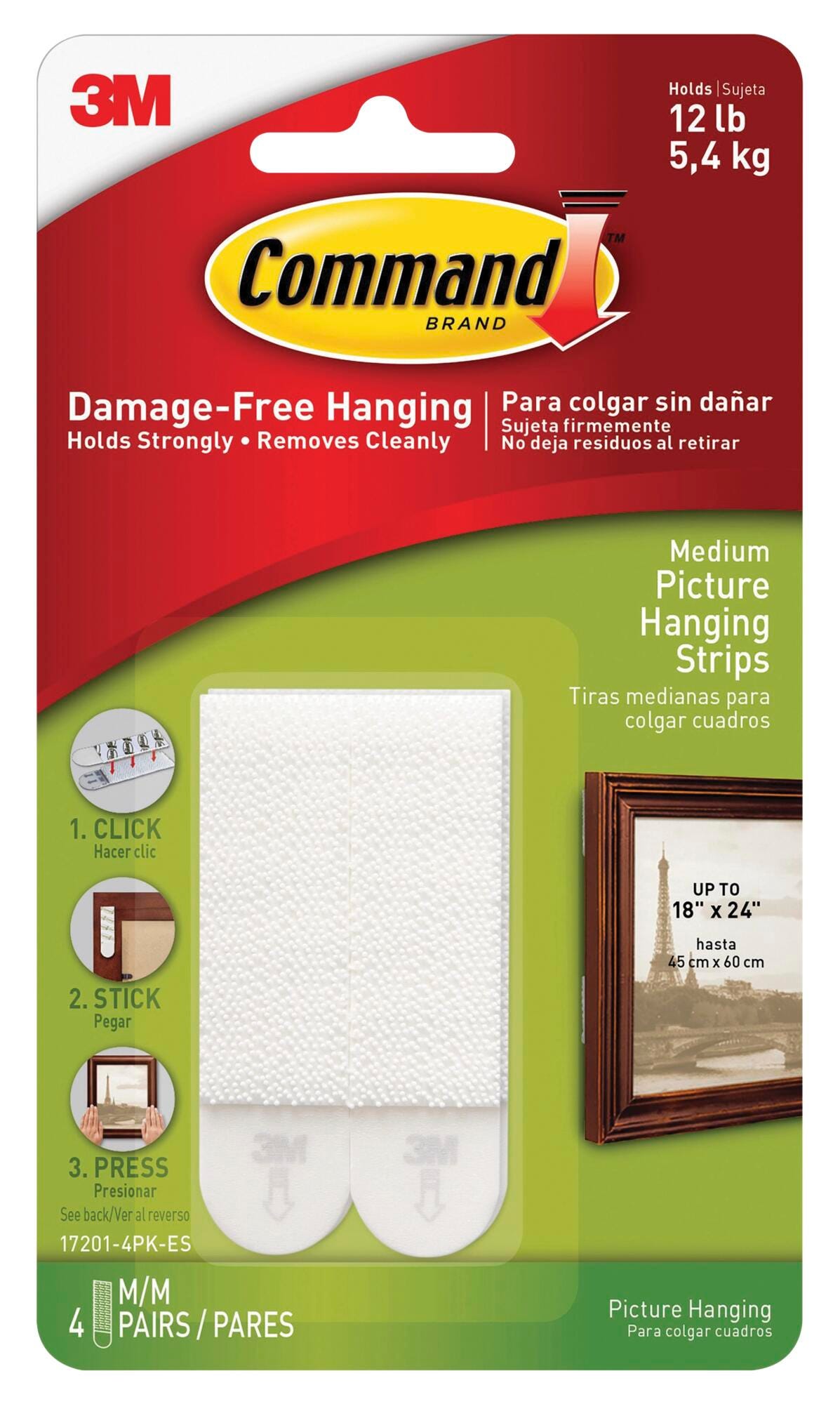 HANGING PICTURE COMMAND MEDIUM WHITE PACK OF 4