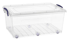 SUPERIO BRAND WHEELED STORAGE BIN - 32 QT - CLEAR - EACH