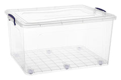 SUPERIO BRAND WHEELED STORAGE BIN - 85 QT - CLEAR - EACH
