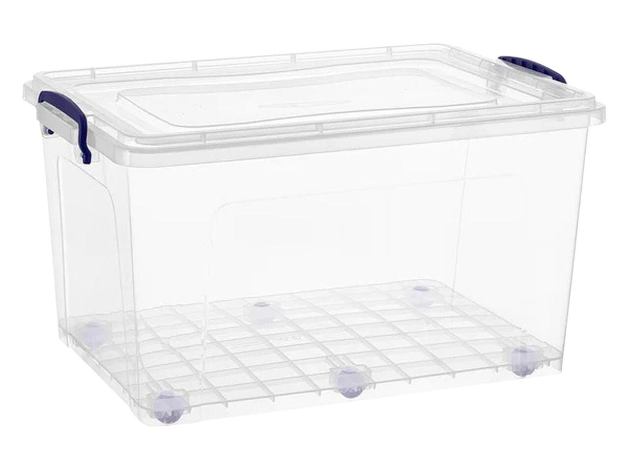 SUPERIO BRAND WHEELED STORAGE BIN - 44 QT - CLEAR - EACH