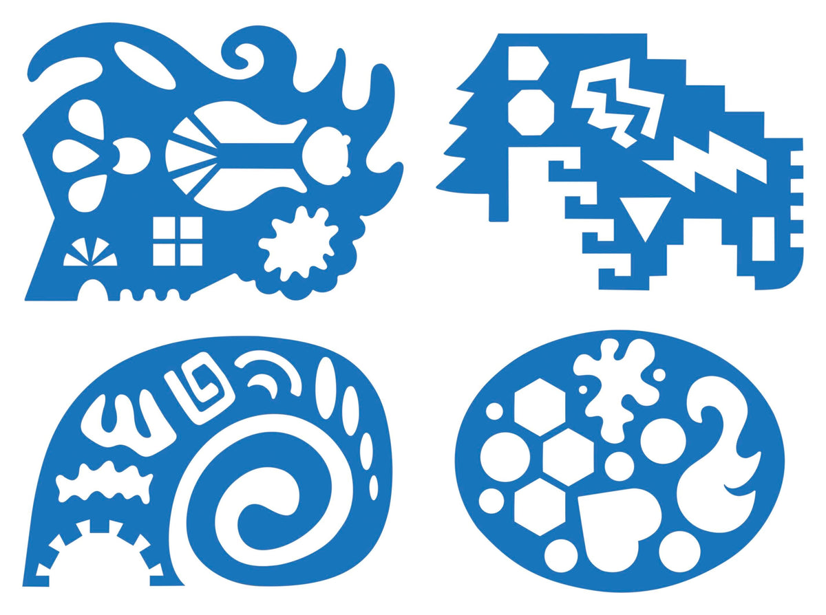 STENCILS UNRULY RULERS ROYLCO SET OF 4