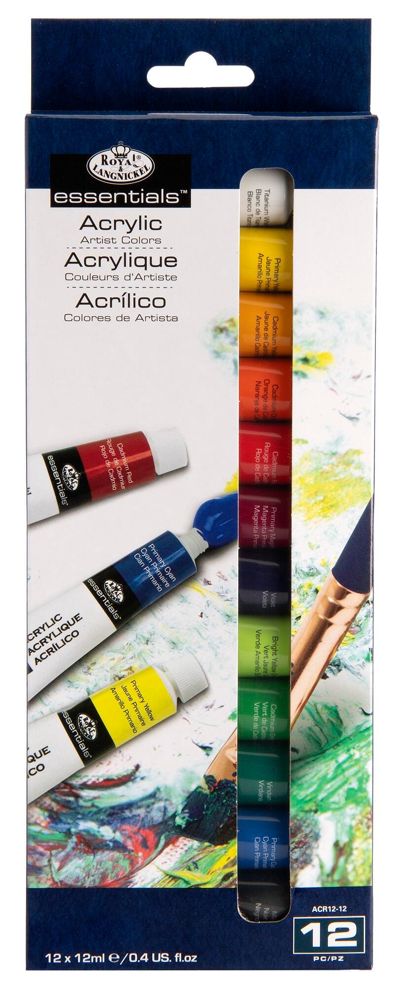 PAINT ACRYLIC ROYAL ESSENTIALS 0.4 OZ SET OF 12