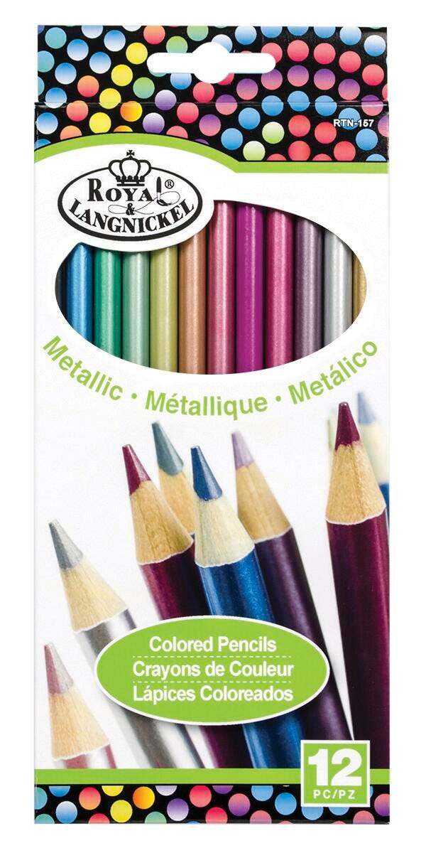 PENCILS COLORED ROYAL ASST METALLIC SET OF 12