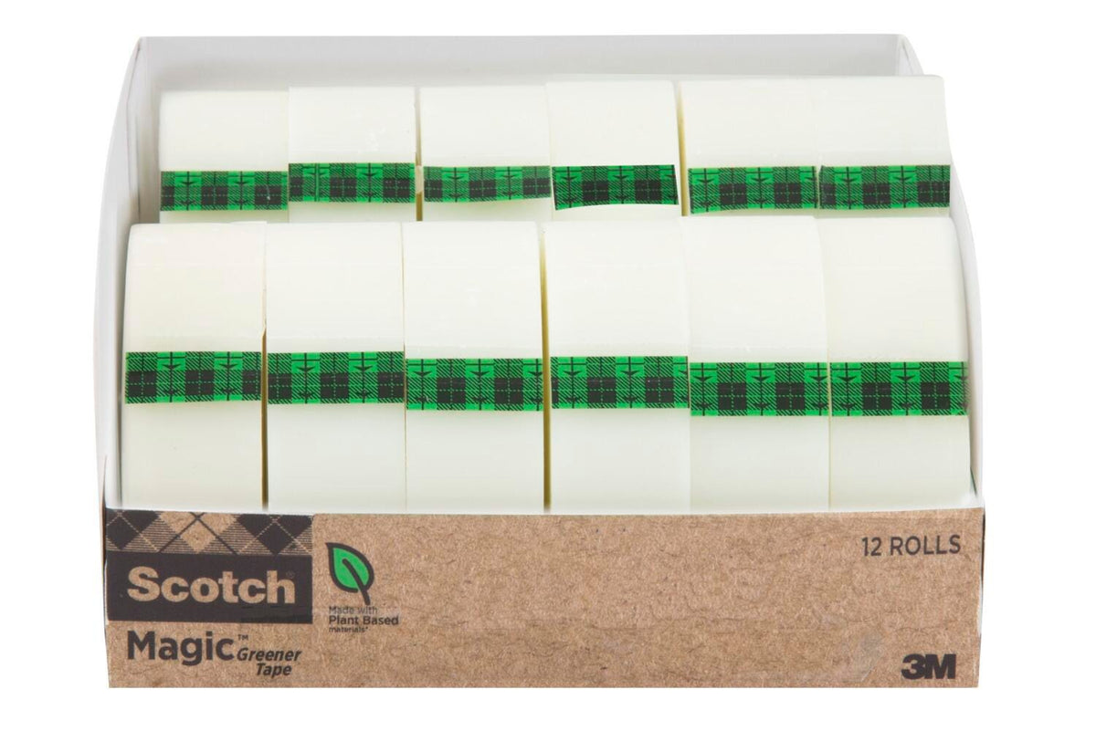 TAPE SCOTCH MAGIC GREENER 0.75 IN X 900 IN PACK OF 12