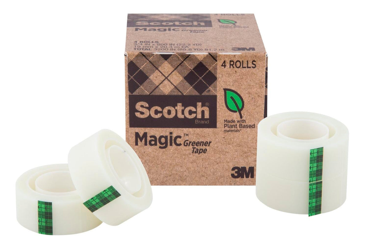 TAPE SCOTCH MAGIC GREENER 0.75 IN X 800 IN PACK OF 4