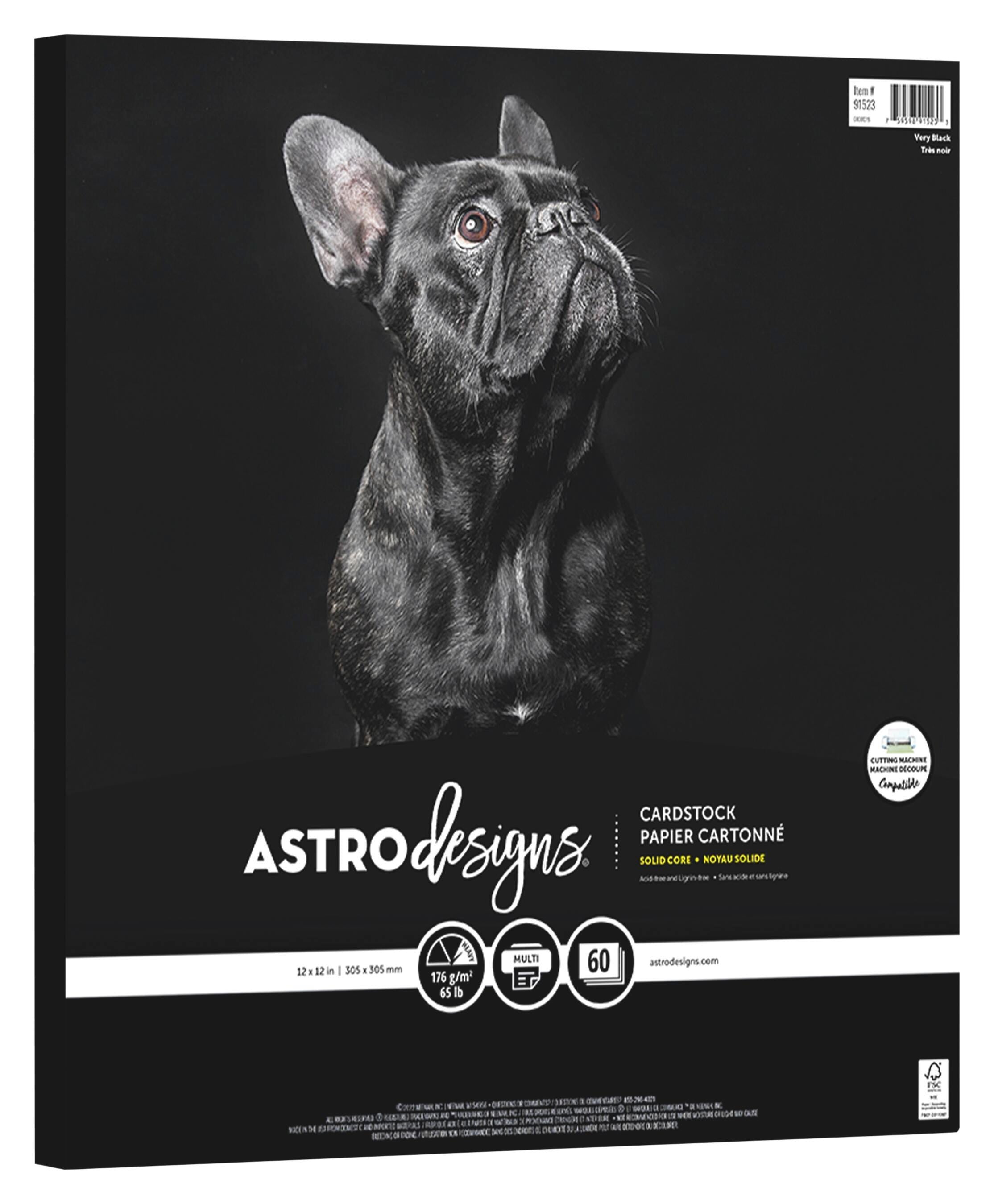 PAPER ASTROBRIGHTS VERY BLACK 12 X 12 IN 60 SHTS
