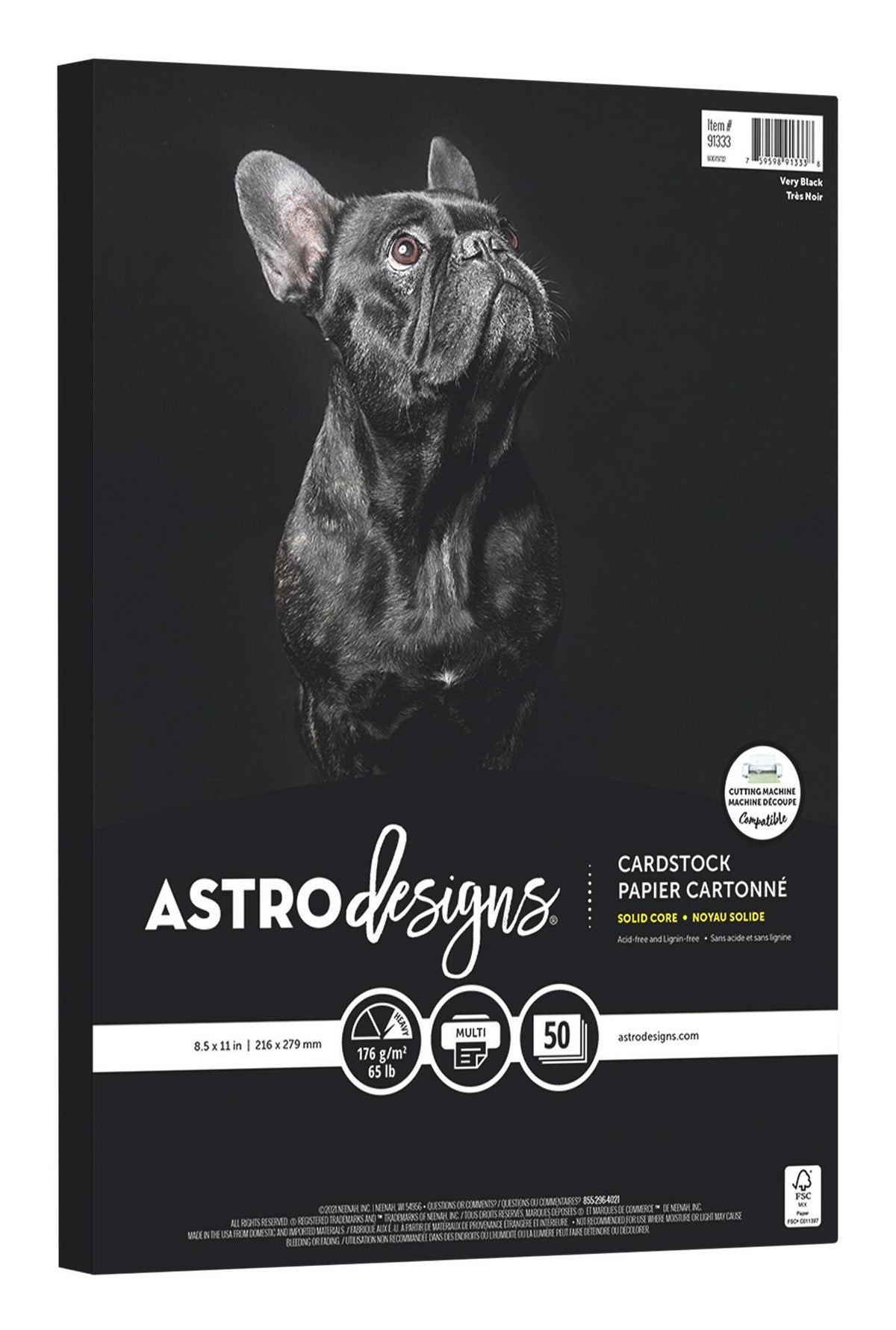 PAPER ASTROBRIGHTS VERY BLACK 8.5 X 11 IN 50 SHTS