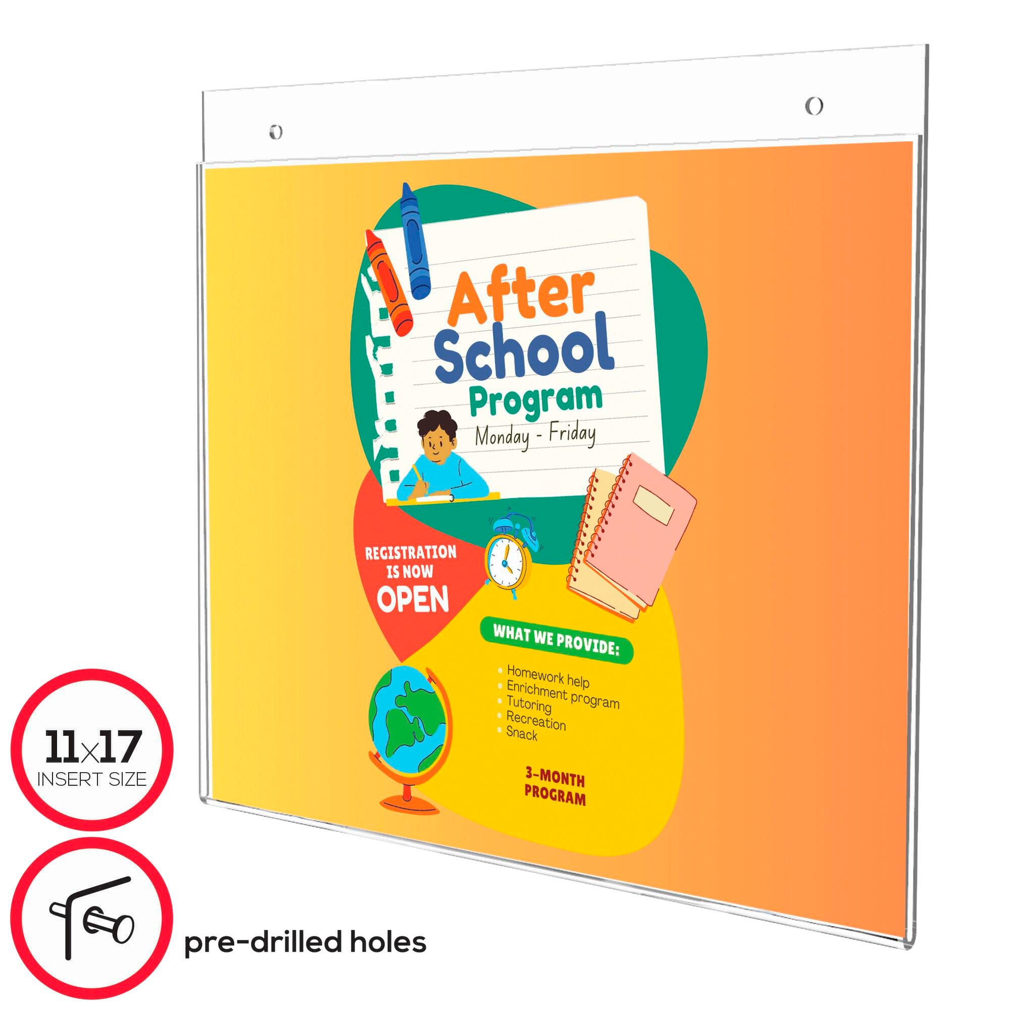 SIGN HOLDER - DEFLECT - CLASSIC IMAGES WALL MOUNT SIGN HOLDER - PACK OF 6 - 17 W X 11 H IN - CLEAR