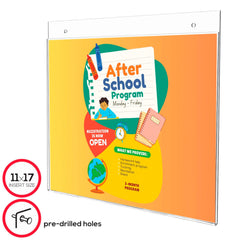 SIGN HOLDER - DEFLECT - CLASSIC IMAGES WALL MOUNT SIGN HOLDER - PACK OF 6 - 17 W X 11 H IN - CLEAR