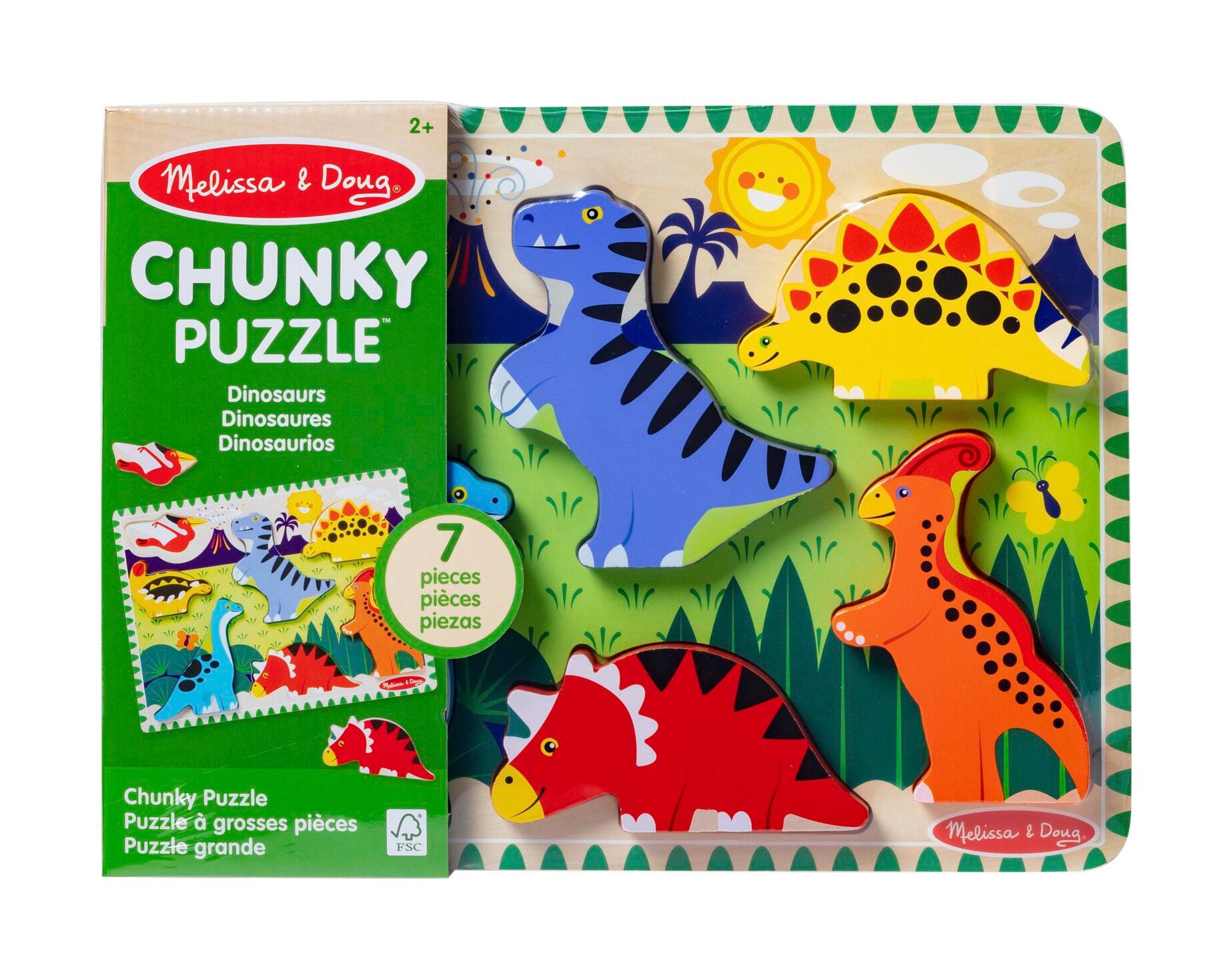 PUZZLE WOOD CHUNKY DINOSAURS