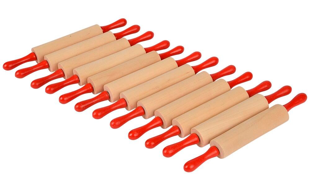 ROLLING PIN WOODEN 7 INCH PACK OF 12