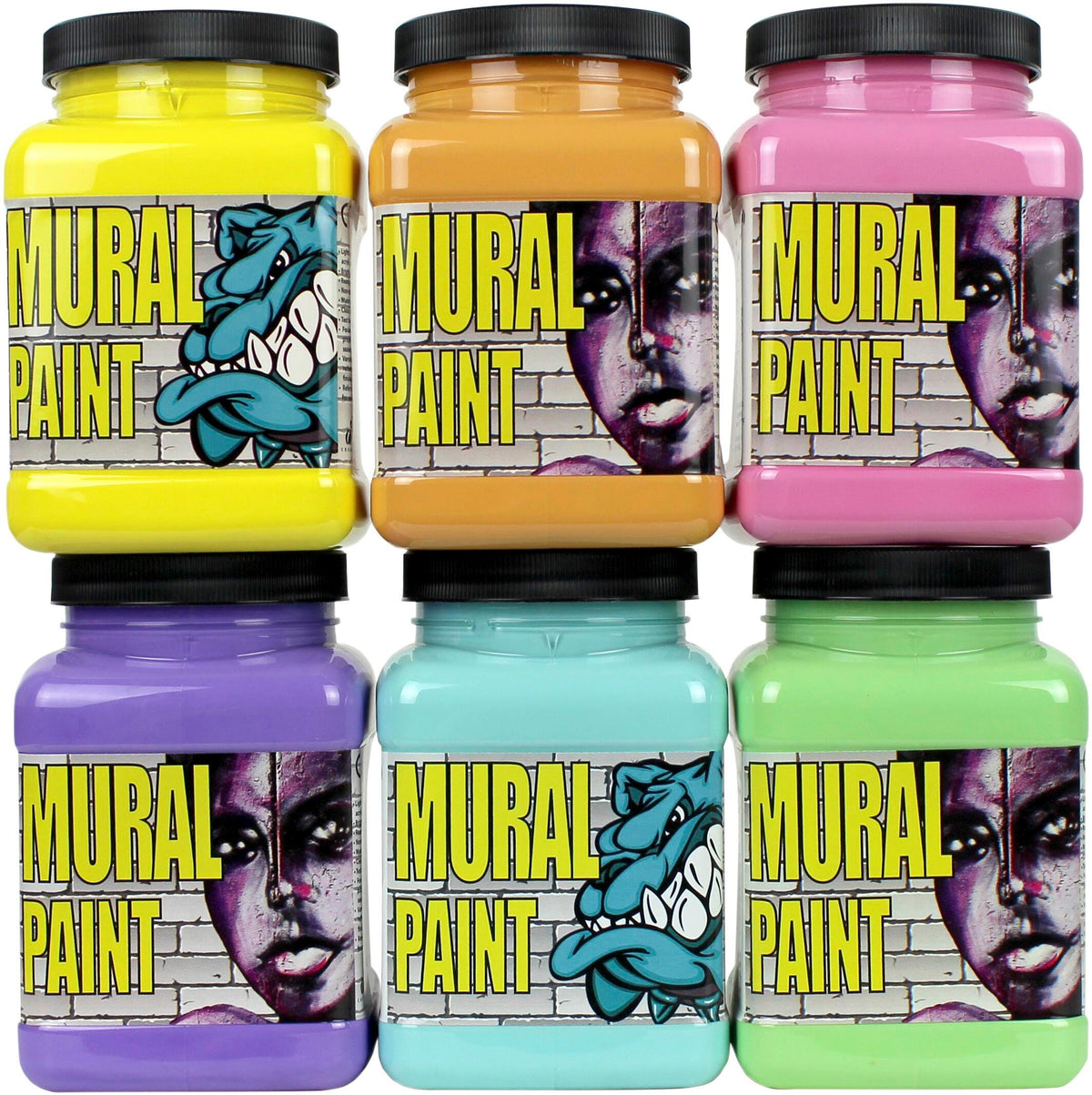 PAINT MURAL CHROMA PASTEL TINT COLORS PINT SET OF 6