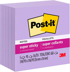 NOTES POST-IT 3X3 IN SUPER STICKY ORCHID FROST PACK OF 5