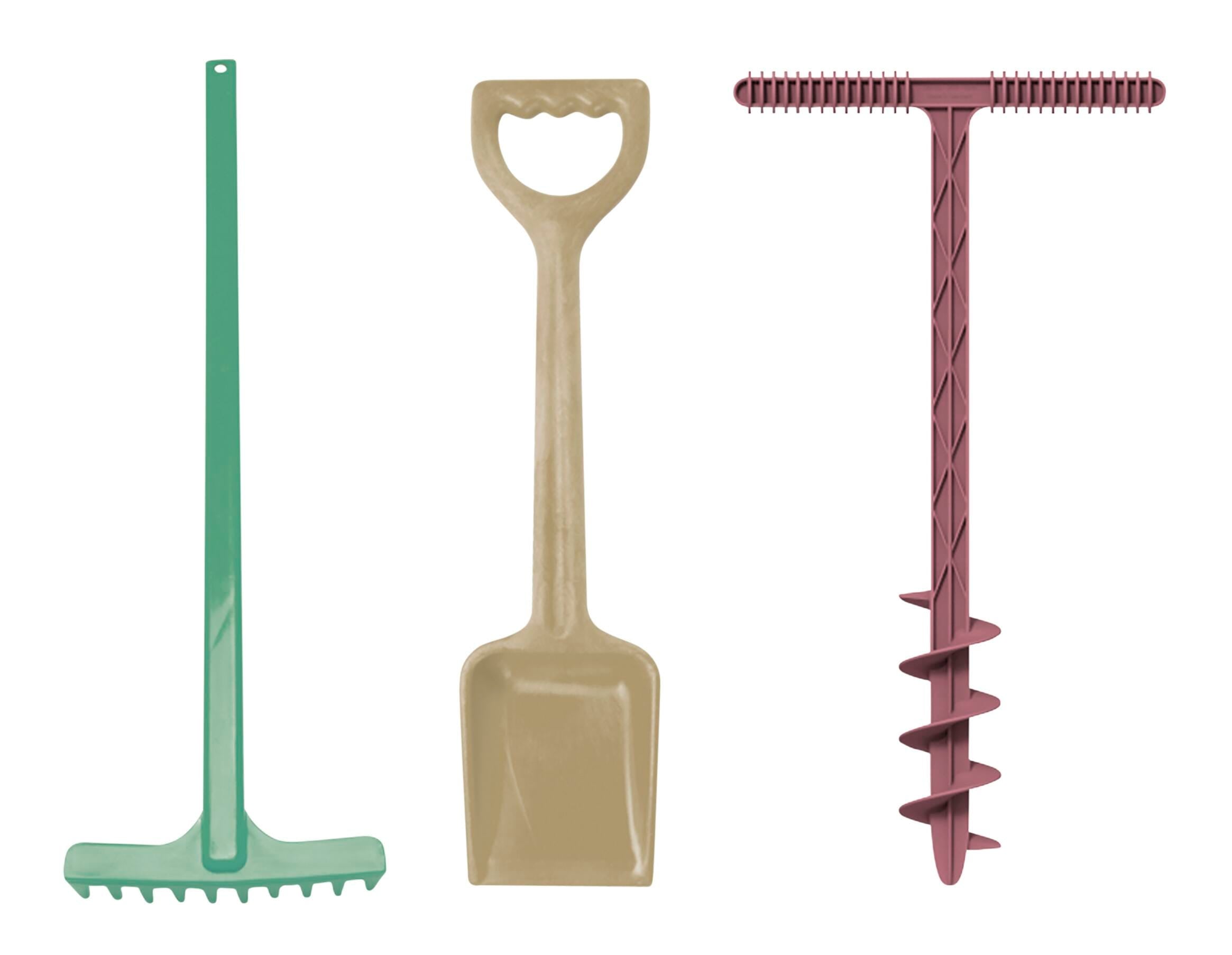 BLUE MARINE TOYS SAND DRILL SHOVEL AND RAKE SET