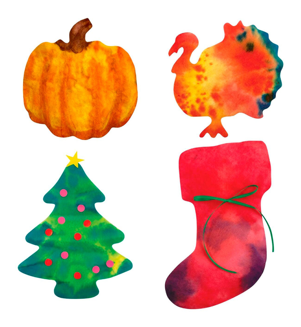 PAPER COLOR DIFFUSING FALL SHAPES 48 PIECES