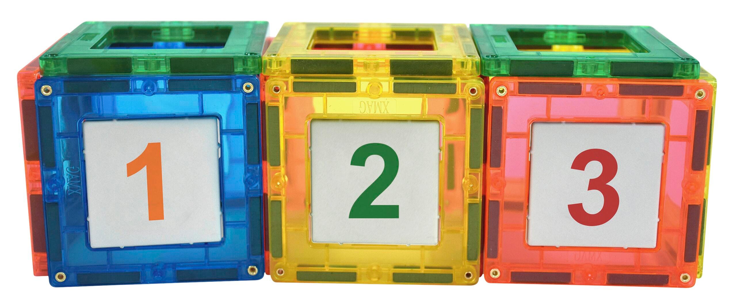 NUMBER MAGNETIC BUILDING TILES- SET OF 88