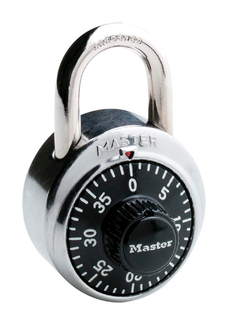 LOCKS - MASTER LOCK 1-7/8 INCH WIDE 3 NUMBER PADLOCK - NON-RESETTABLE COMBINATION