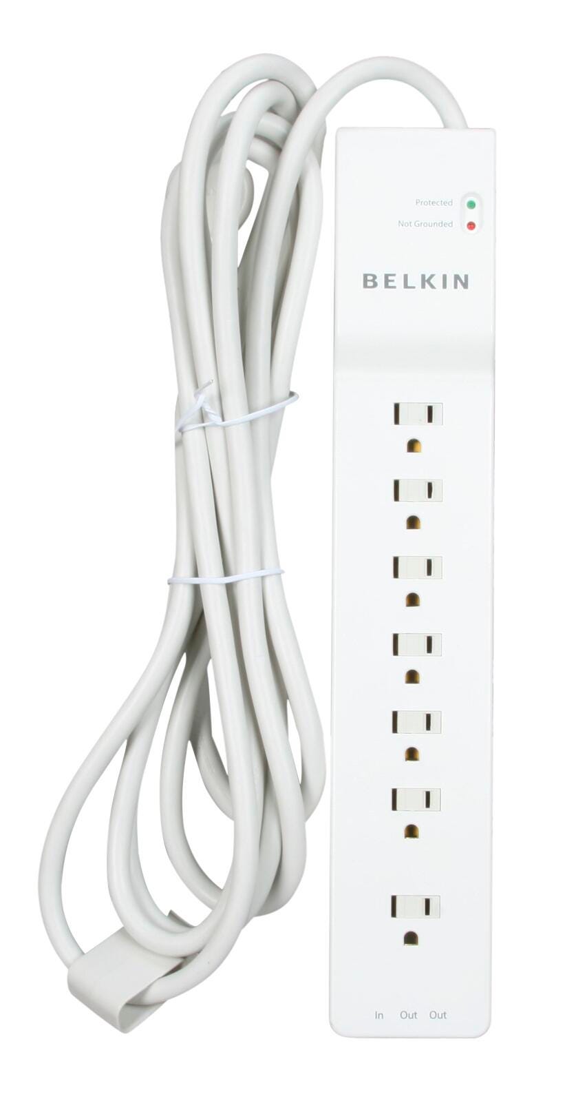 SURGE PROTECTOR 7 OUTLET 12FT CORD WHITE