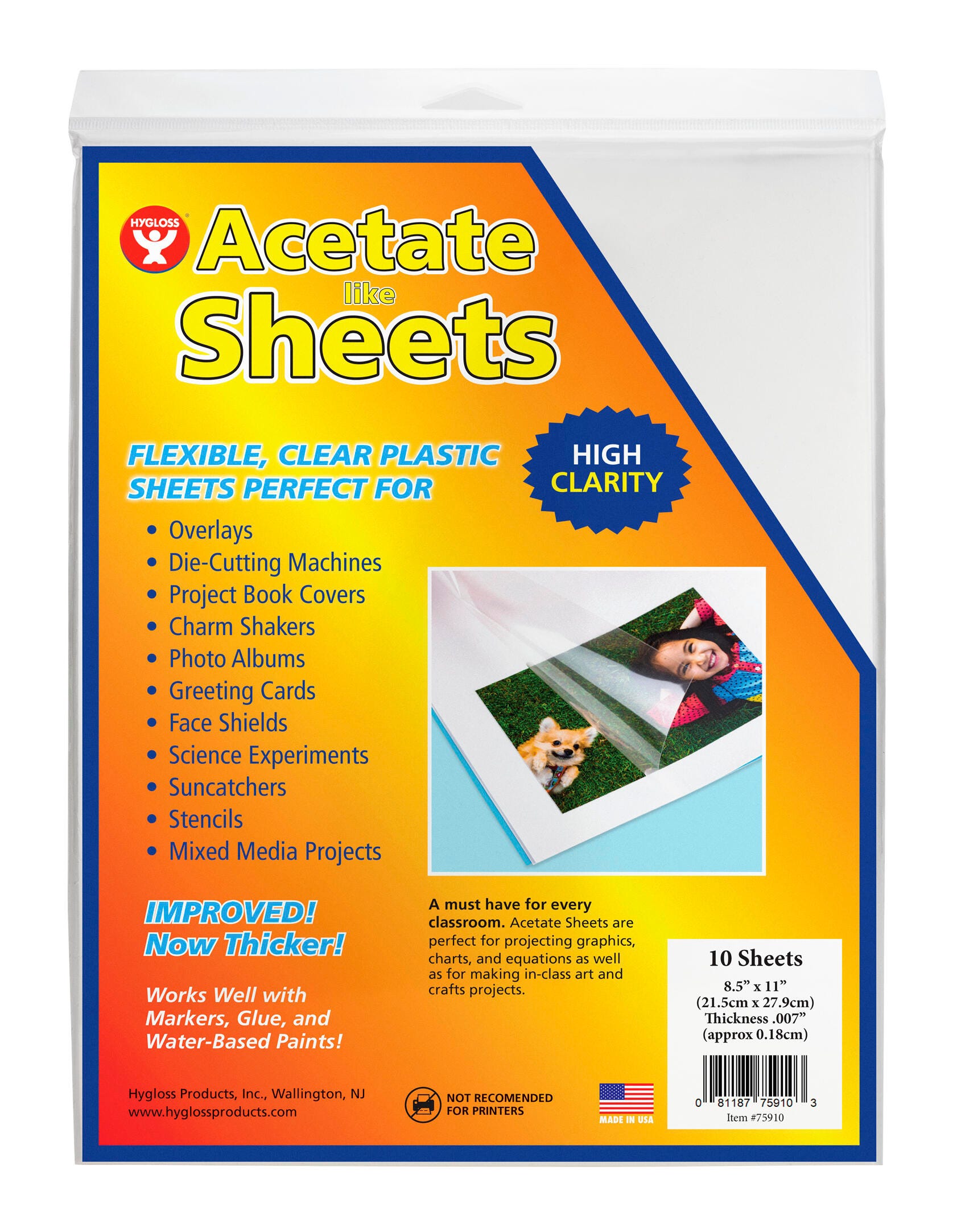 PAPER ACETATE 8-1/2 X 11 IN 10 SHT