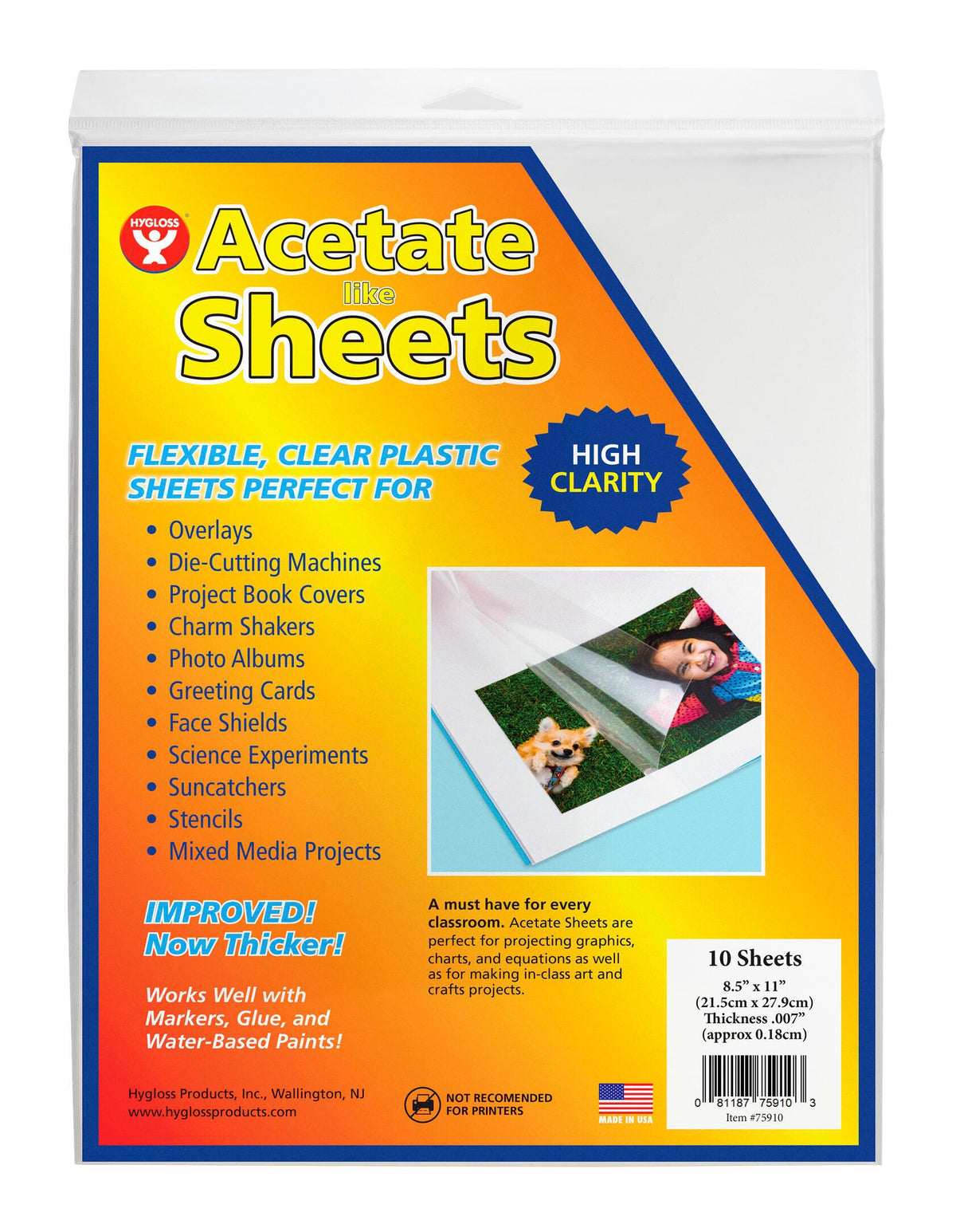 PAPER ACETATE 8-1/2 X 11 IN 10 SHT