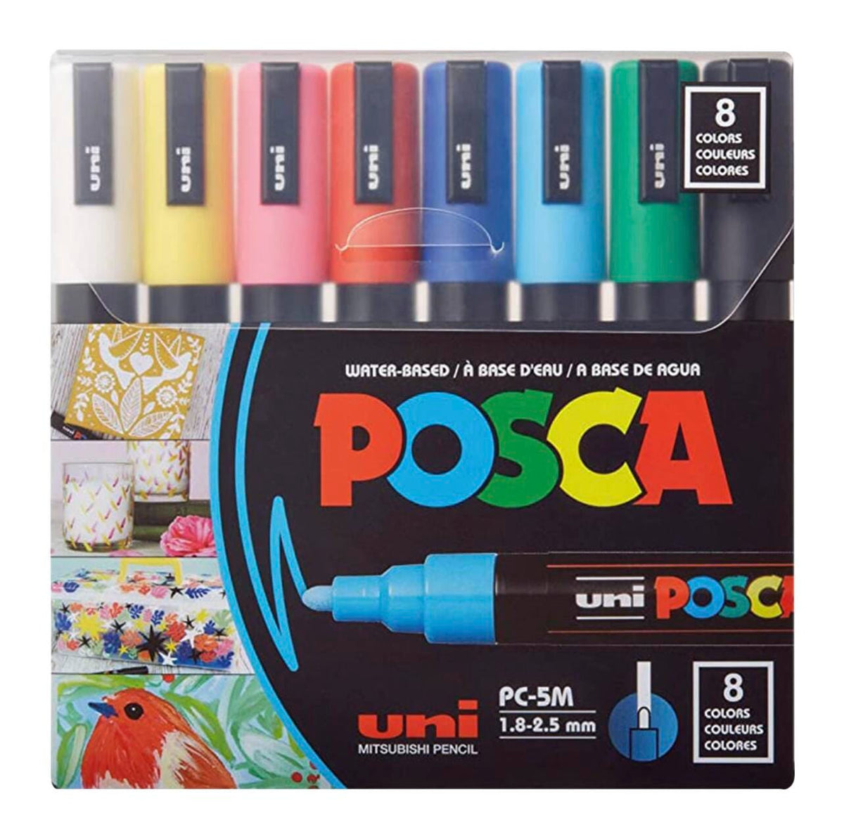 MARKERS PAINT POSCA MEDIUM POINT ASST COLORS SET OF 8