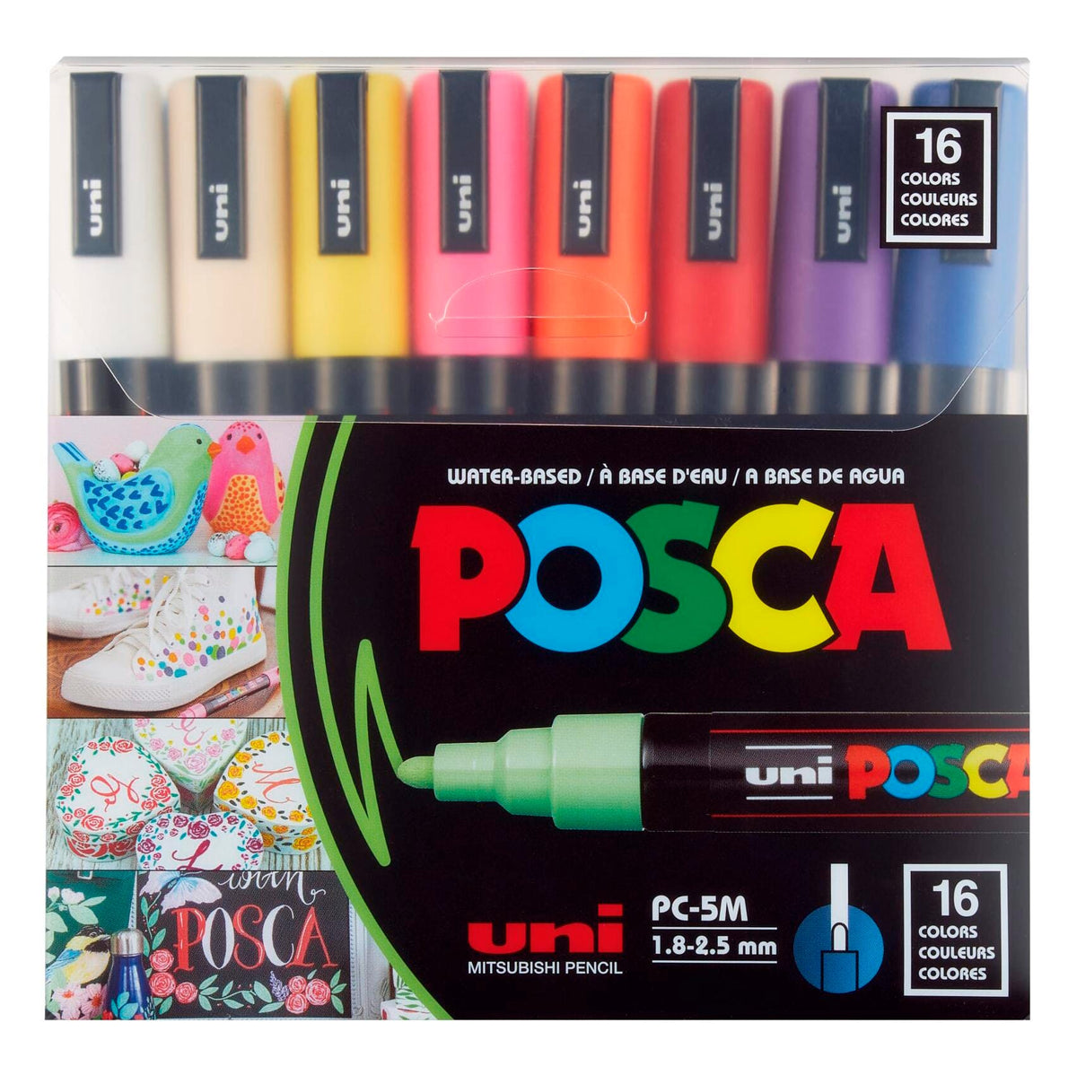 MARKERS PAINT POSCA MEDIUM POINT ASST COLORS SET OF 16