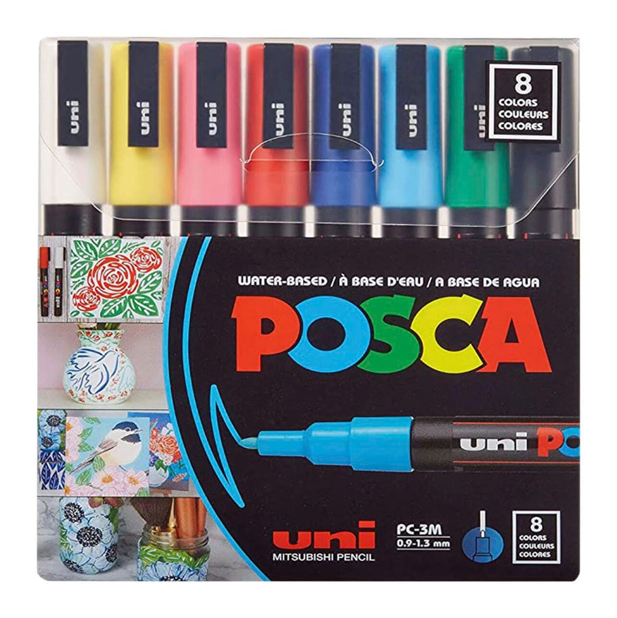 MARKERS PAINT POSCA FINE POINT ASST COLORS SET OF 8