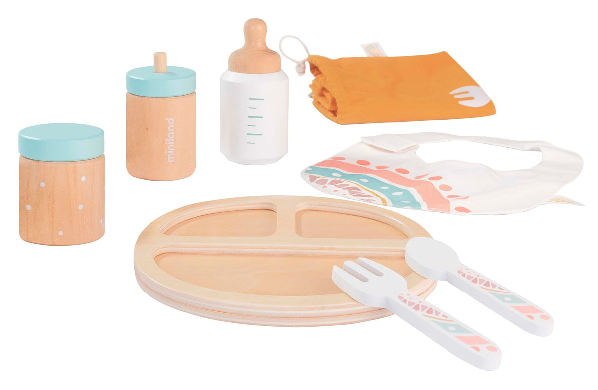 DOLL WOODEN FEEDING SET