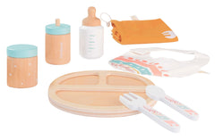 DOLL WOODEN FEEDING SET