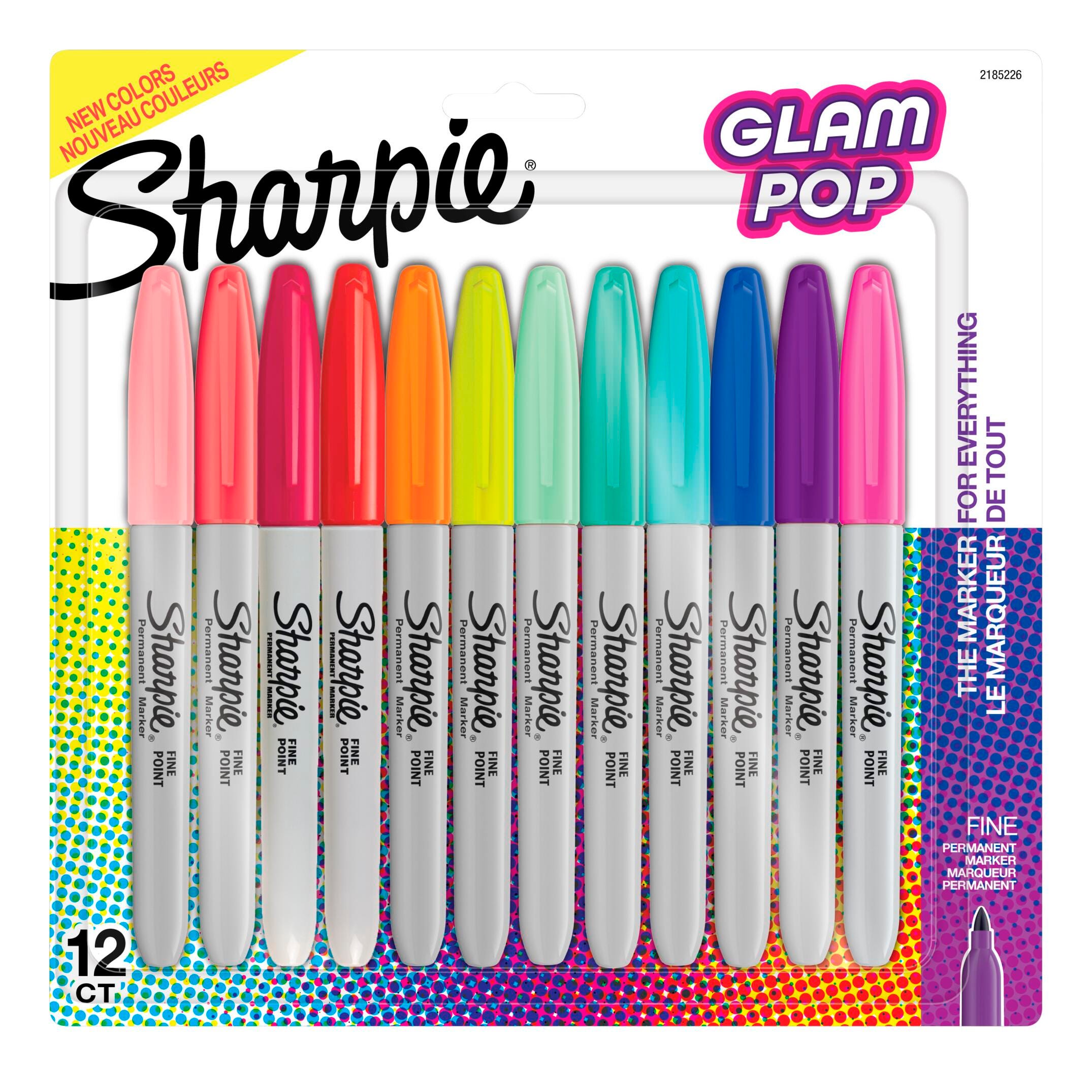 MARKER SHARPIE FINE GLAM POP SET OF 12