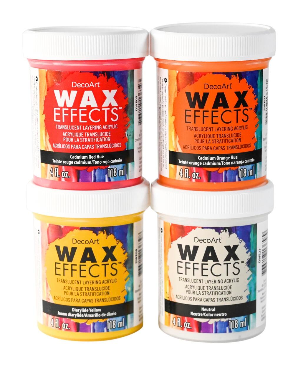 PAINT ARYLIC WAX EFFECTS WARM SET OF 4