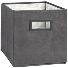 COLLAPSIBLE FABRIC BIN WITH HANDLE 11 IN - GREY