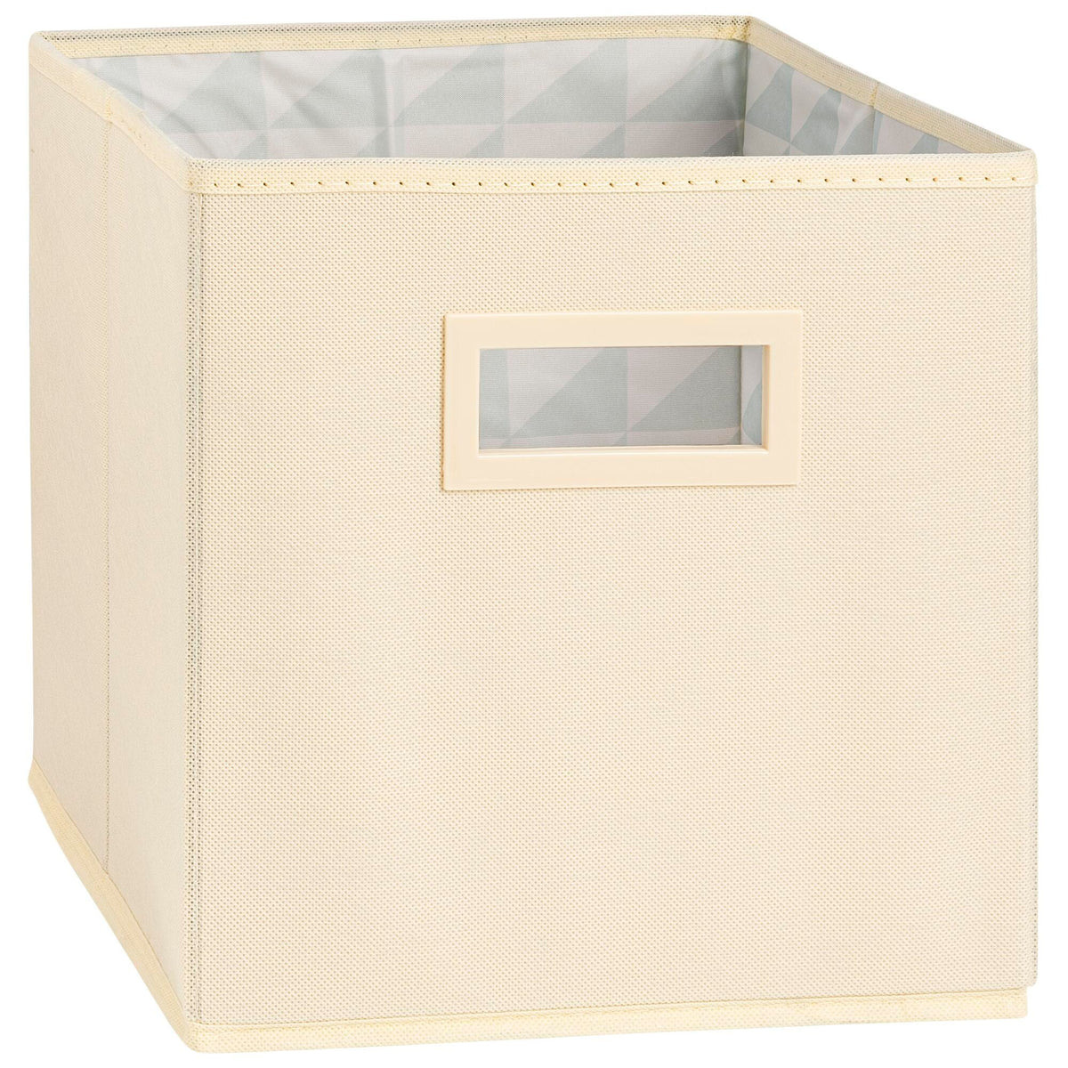 COLLAPSIBLE FABRIC BIN WITH HANDLE 11 IN - IVORY