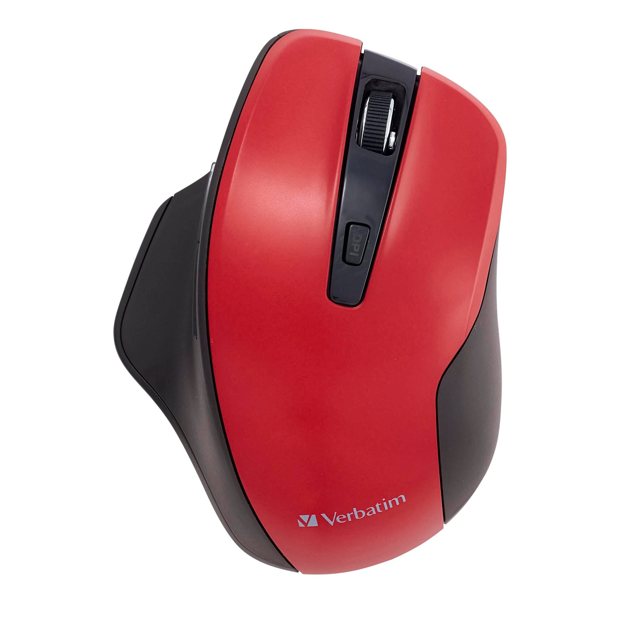 MOUSE WIRELESS SILENT ERGO RED VERBATIM VER70243