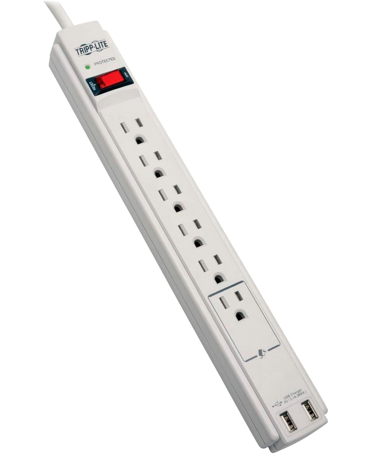 SURGE PROTECTOR 6 OUTLET 6 FT CORD WHITE TRPTLP606USB