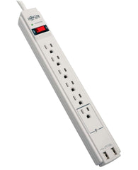 SURGE PROTECTOR 6 OUTLET 6 FT CORD WHITE TRPTLP606USB