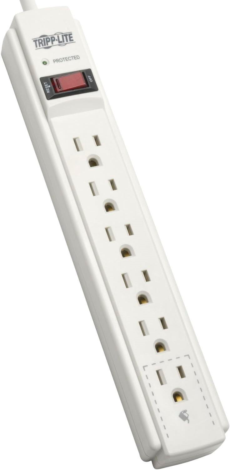 SURGE PROTECTOR 6 OUTLET 6 FT CORD WHITE TRPTLP606