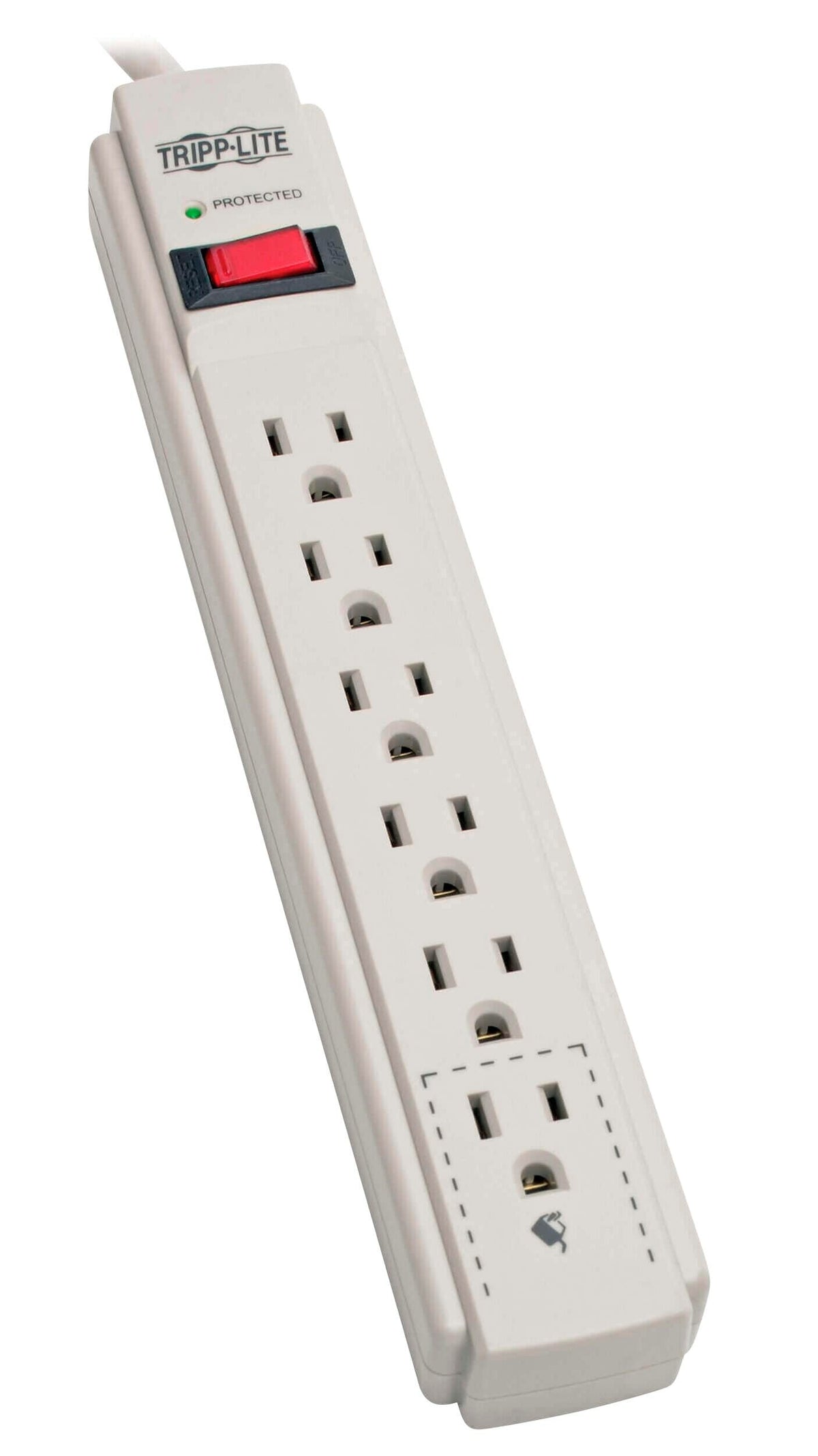 SURGE PROTECTOR 6 OUTLET 8 FT CORD WHITE TRPTLP608