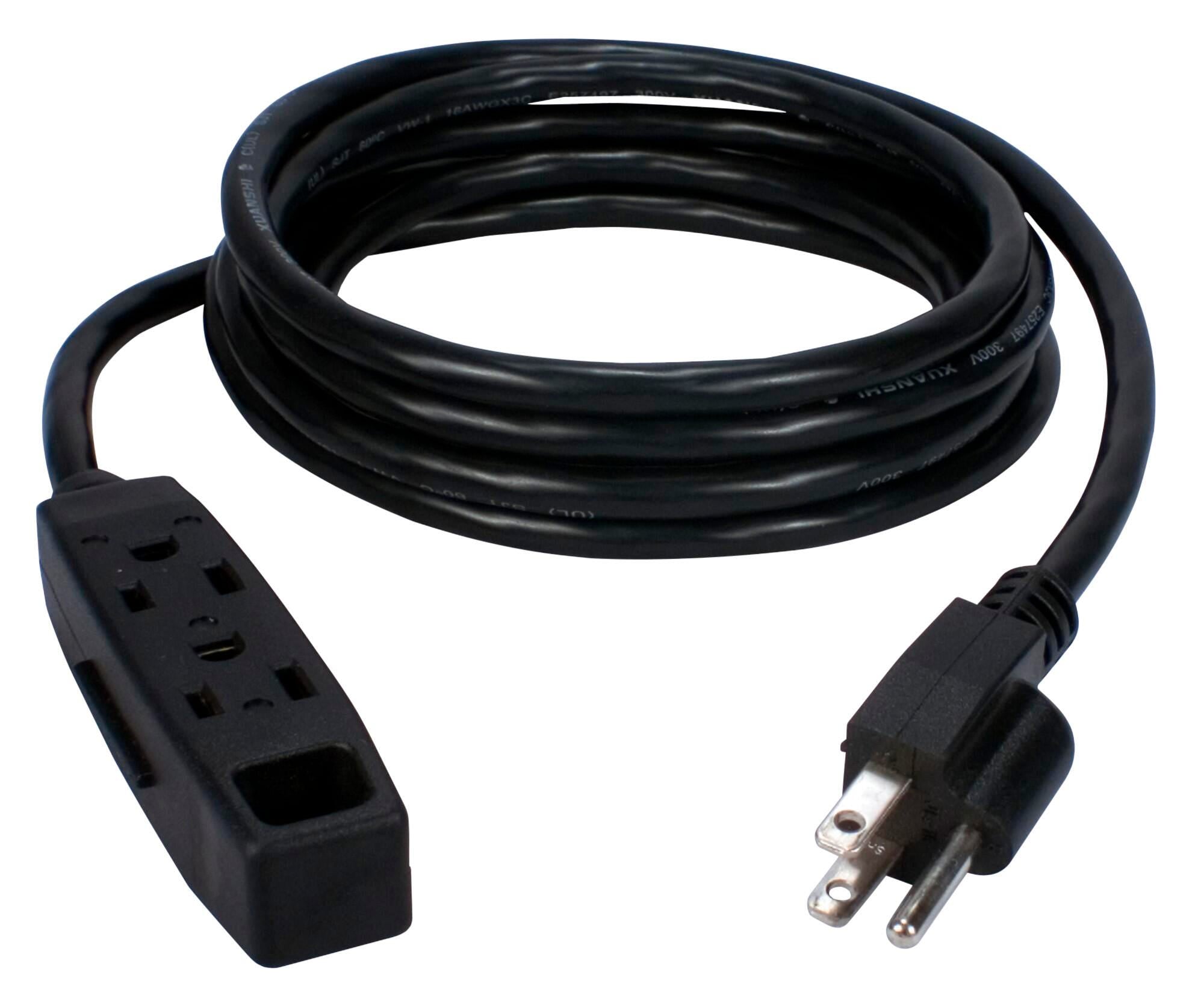EXTENSION CORD W/COVER 2 OUTLET 10 FT CORD BLACK CLI79101